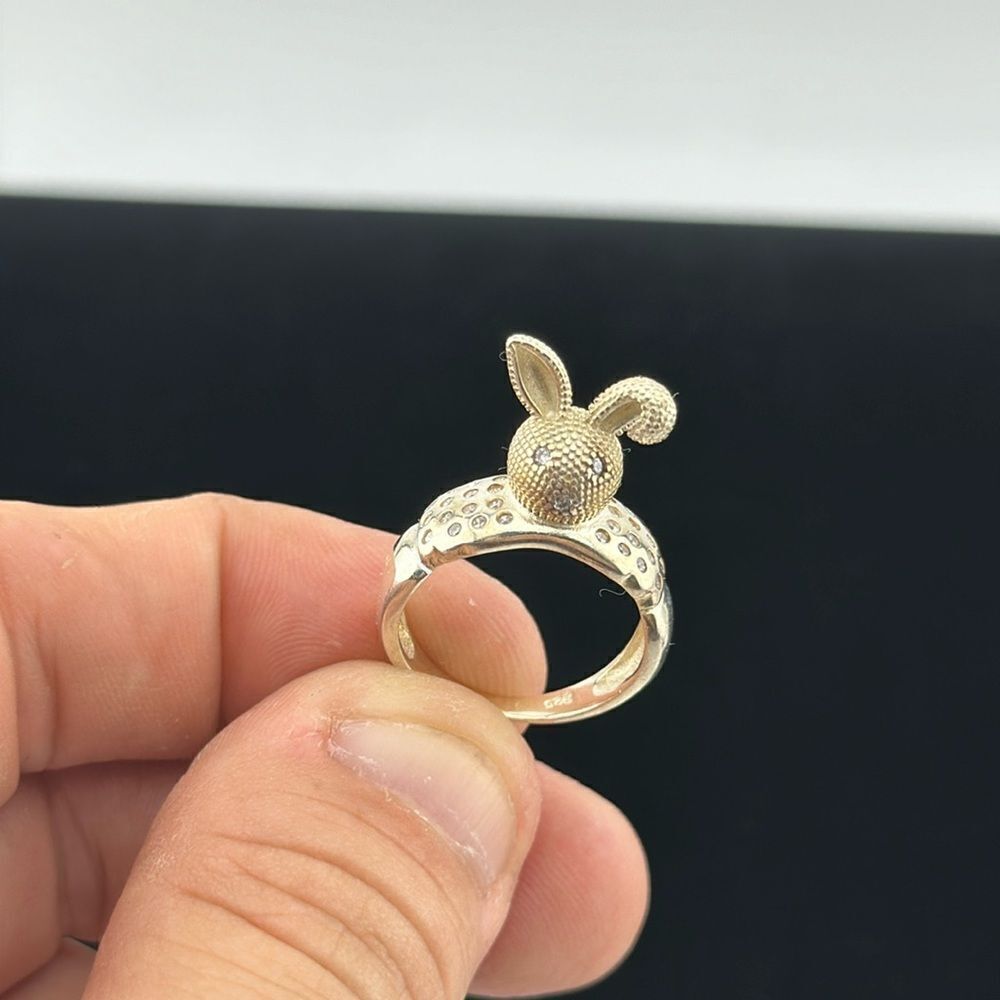 Sterling Silver 925 Playboy Style Bunny Ring